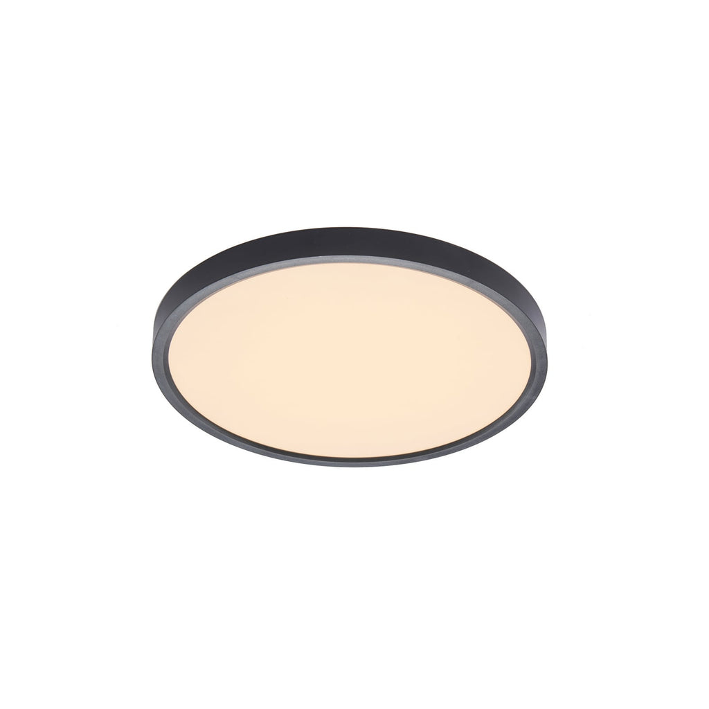 LED taklampe Fueva 5 svart 28,5x28,5 cm IP44 montert i tak