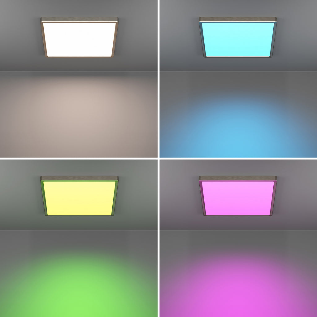 LED taklampe Fueva 6-Z CCT dimbar 39x39 cm IP44 nærbilde av kant