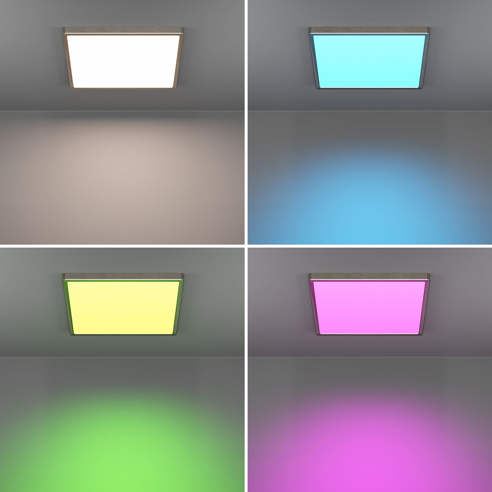 LED taklampe Fueva 6-Z CCT dimbar 39x39 cm IP44 nærbilde av kant