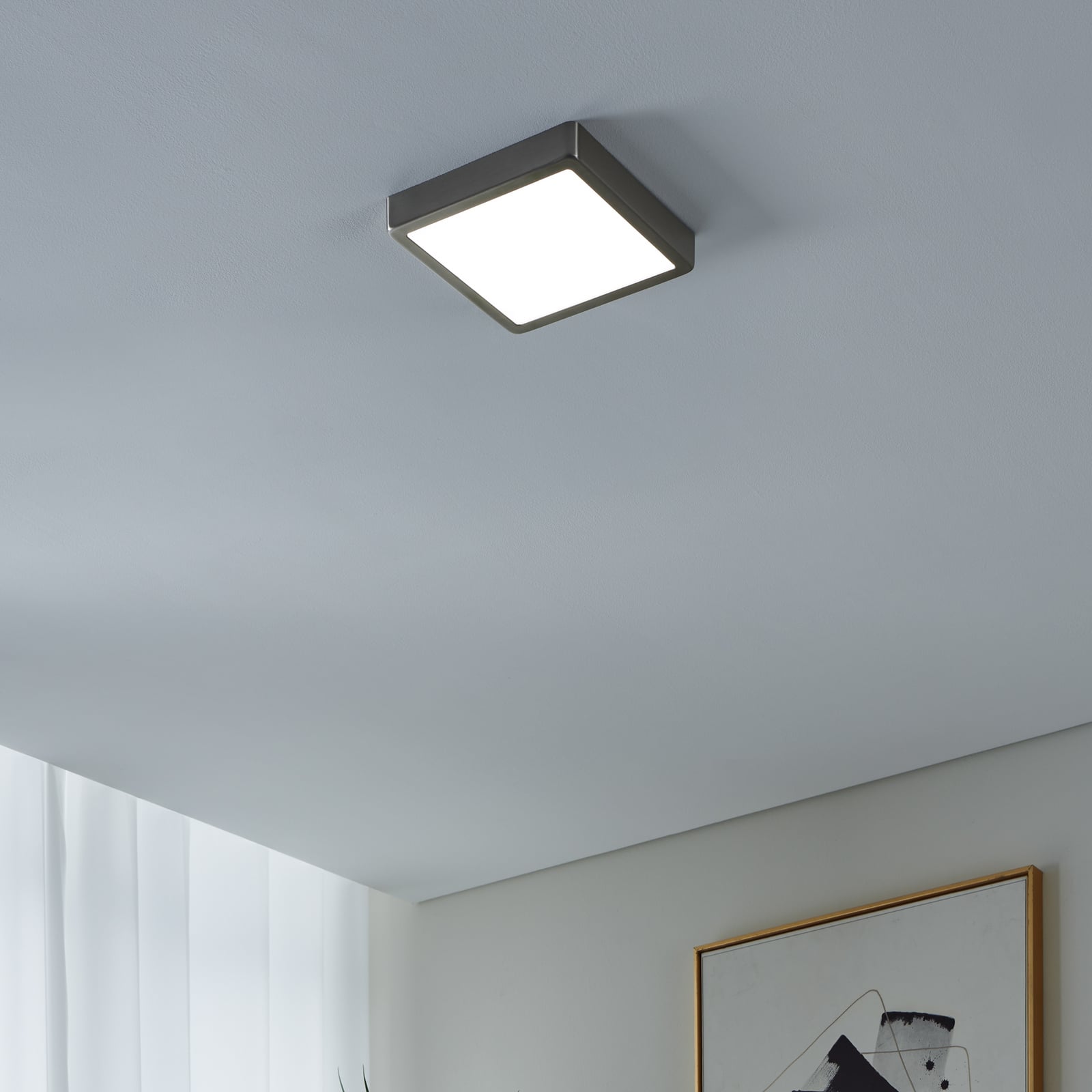 LED taklampe Fueva-Z smart Zigbee matt nikkel bakside