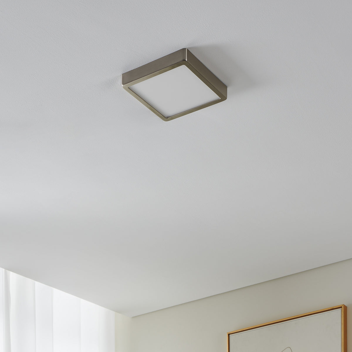 LED taklampe Fueva-Z smart Zigbee matt nikkel fjernkontroll