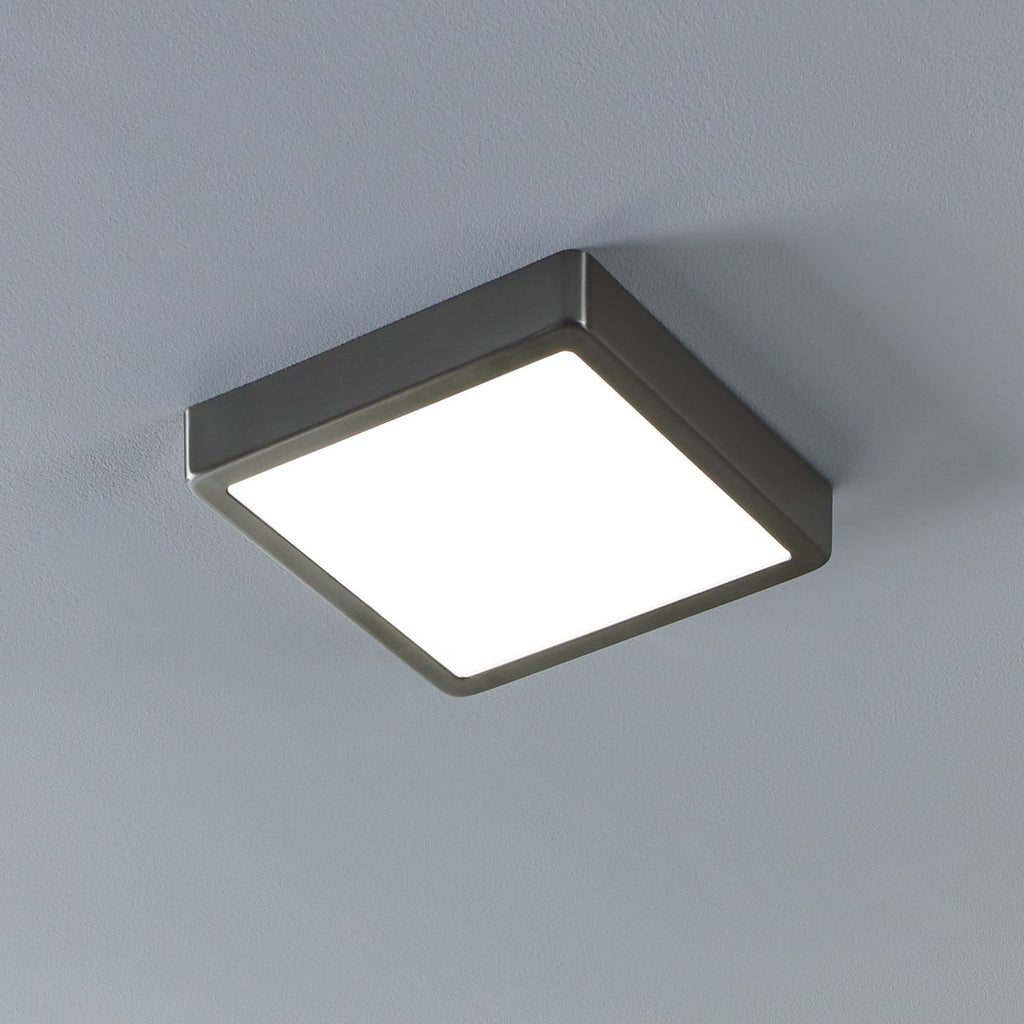 LED taklampe Fueva-Z smart Zigbee matt nikkel forfra