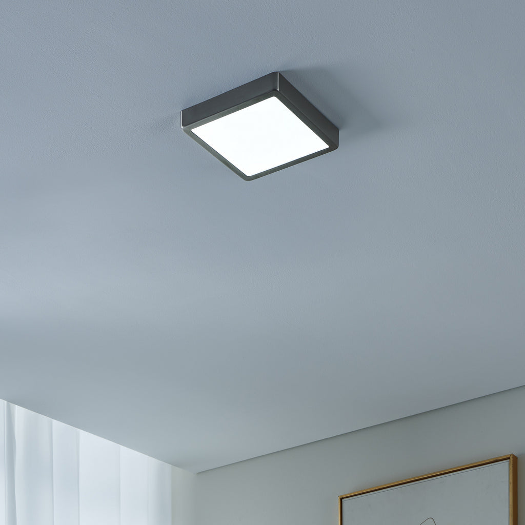 LED taklampe Fueva-Z smart Zigbee matt nikkel installasjon