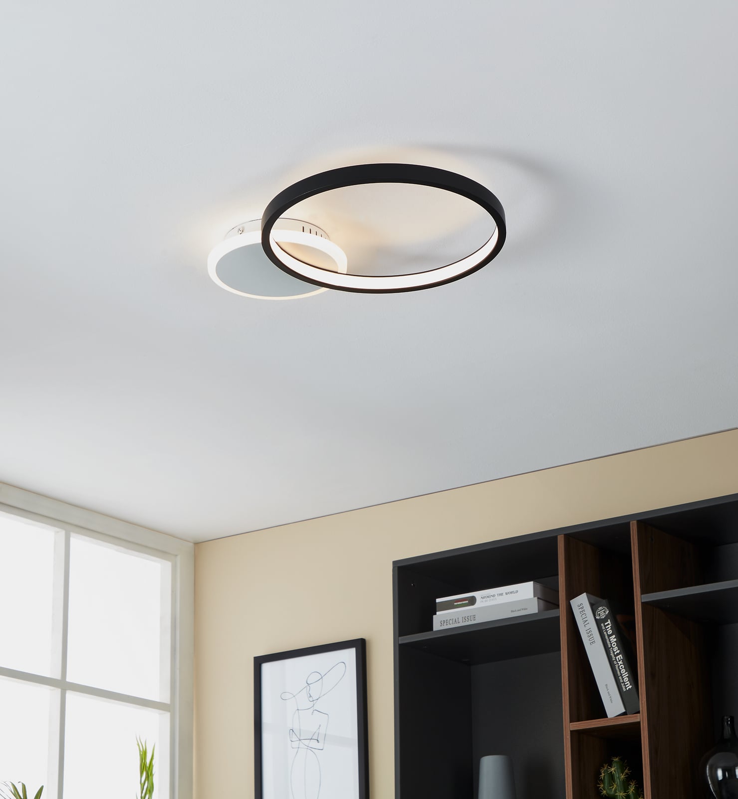 LED taklampe Gafares svart aluminium 41 cm bakside
