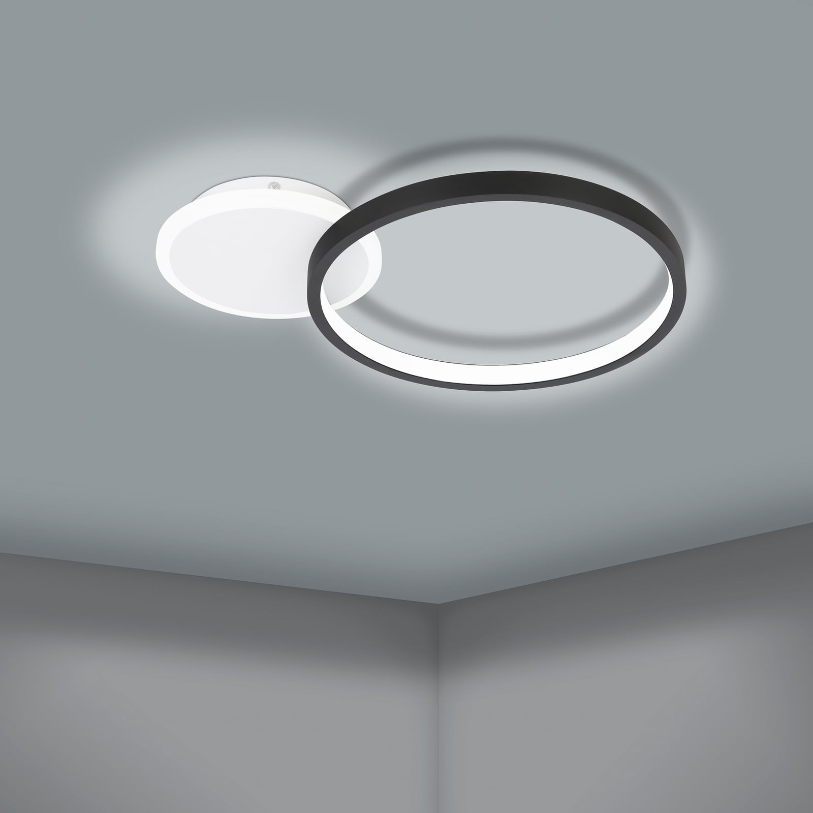 LED taklampe Gafares svart aluminium 41 cm lysmodus varm hvit