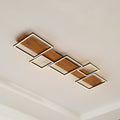 LED taklampe Galad 5-lys tre og hvit dimbar 140 cm forfra
