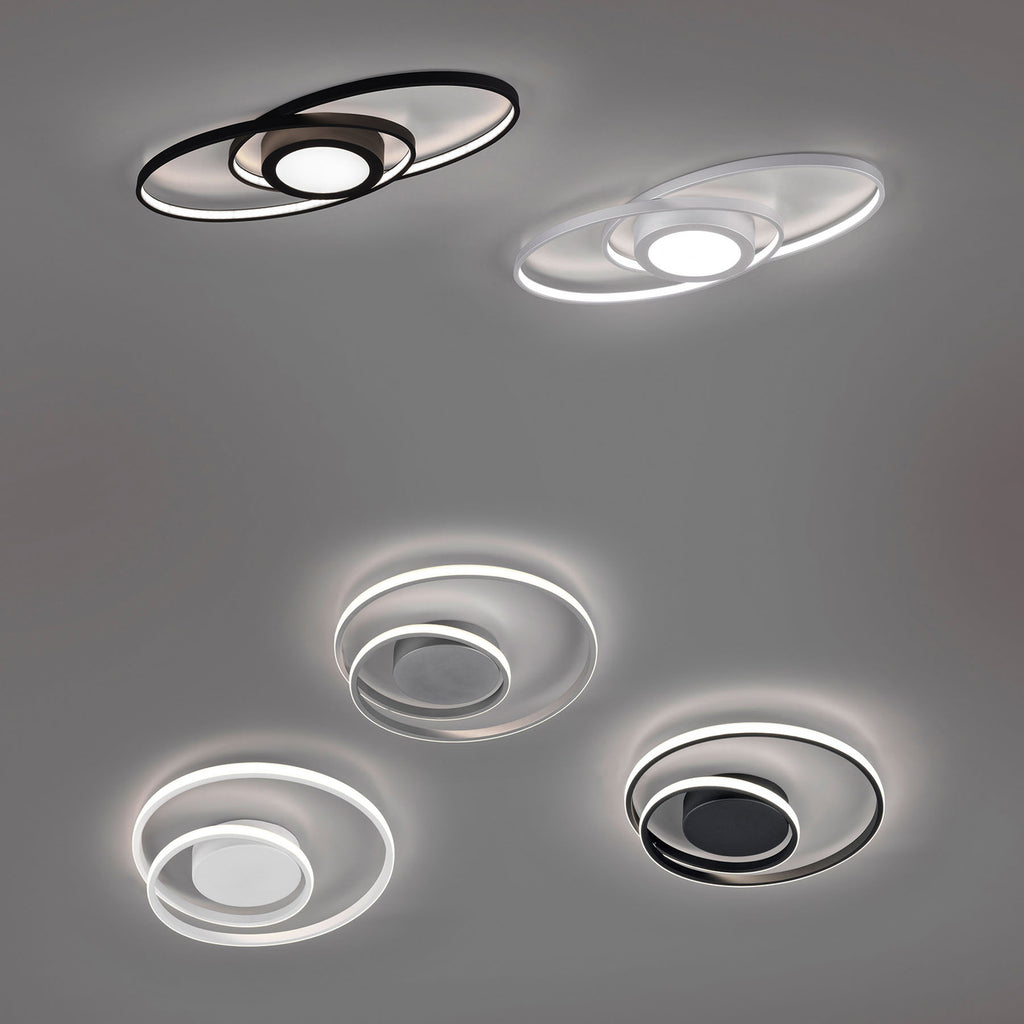 Nærbilde LED taklampe Galaxy dimbar antrasitt material