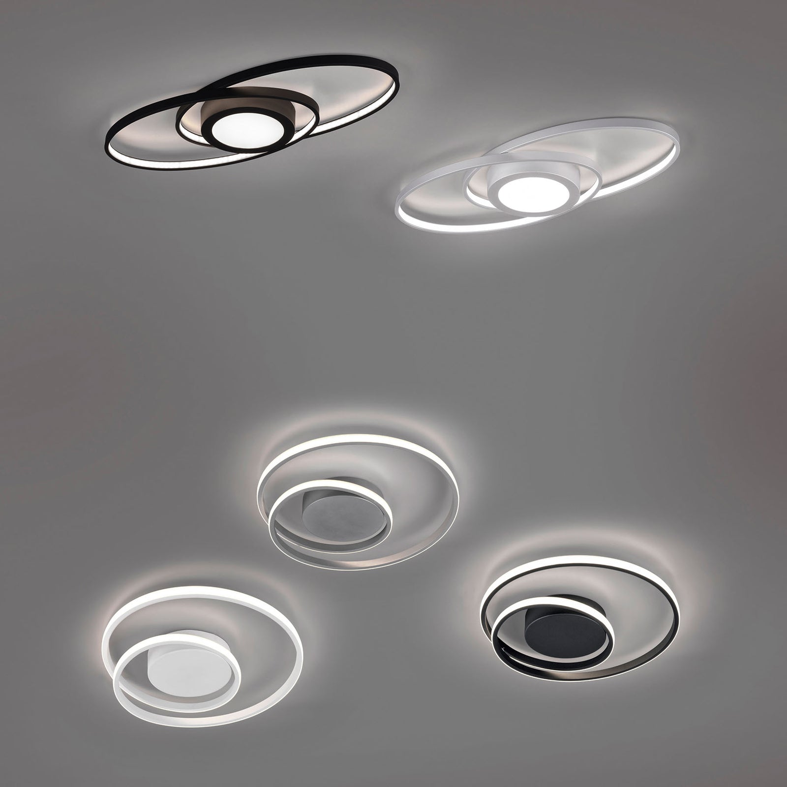 Nærbilde LED taklampe Galaxy dimbar antrasitt material