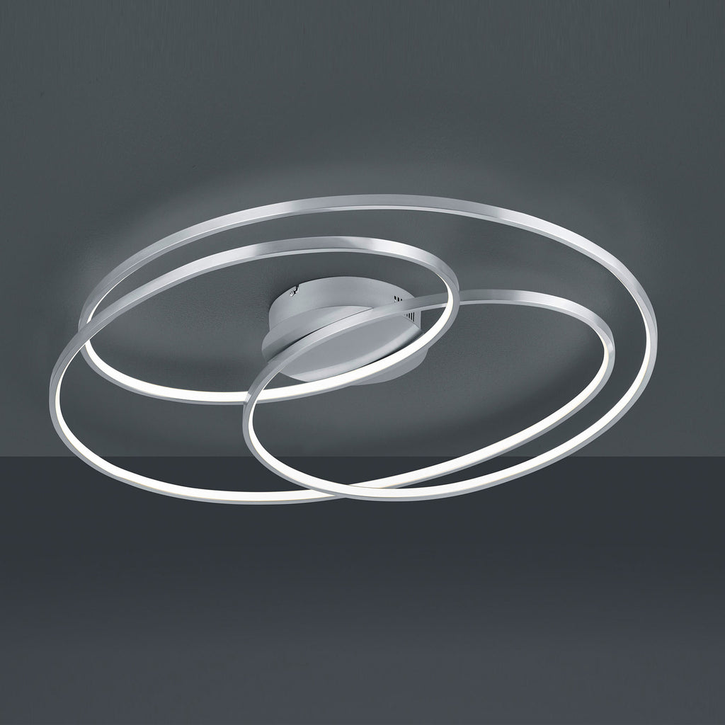 LED taklampe Gale dimbar matt nikkel 80 cm 50W detalj av metallskjerm