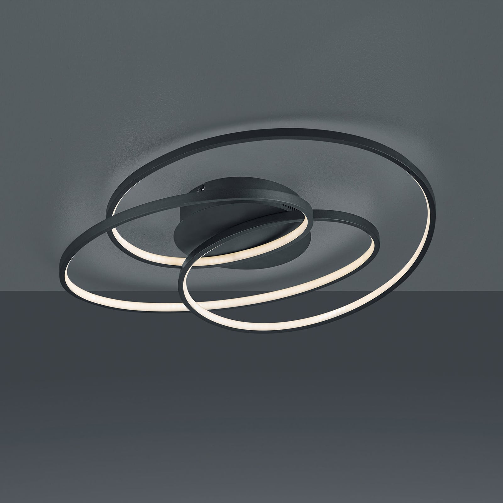 Detaljbilde av LED taklampe Gale spiralformet dimbar svart matt 60 cm