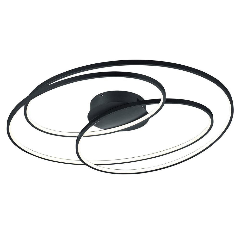 LED taklampe Gale dimbar svart matt 80 cm 50W varmhvit forfra