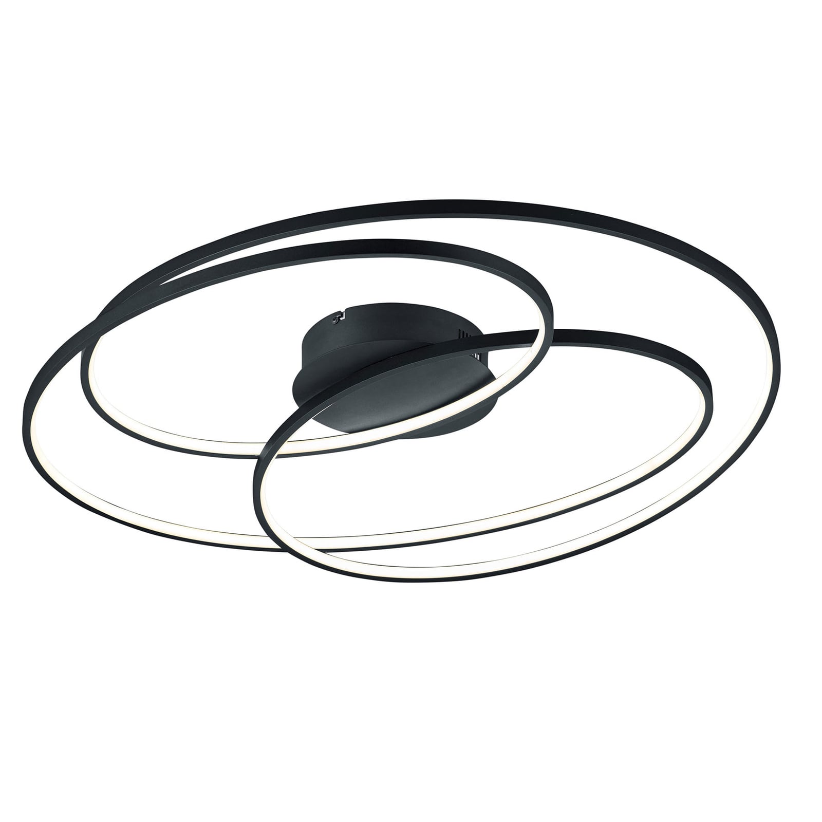 LED taklampe Gale dimbar svart matt 80 cm 50W varmhvit forfra