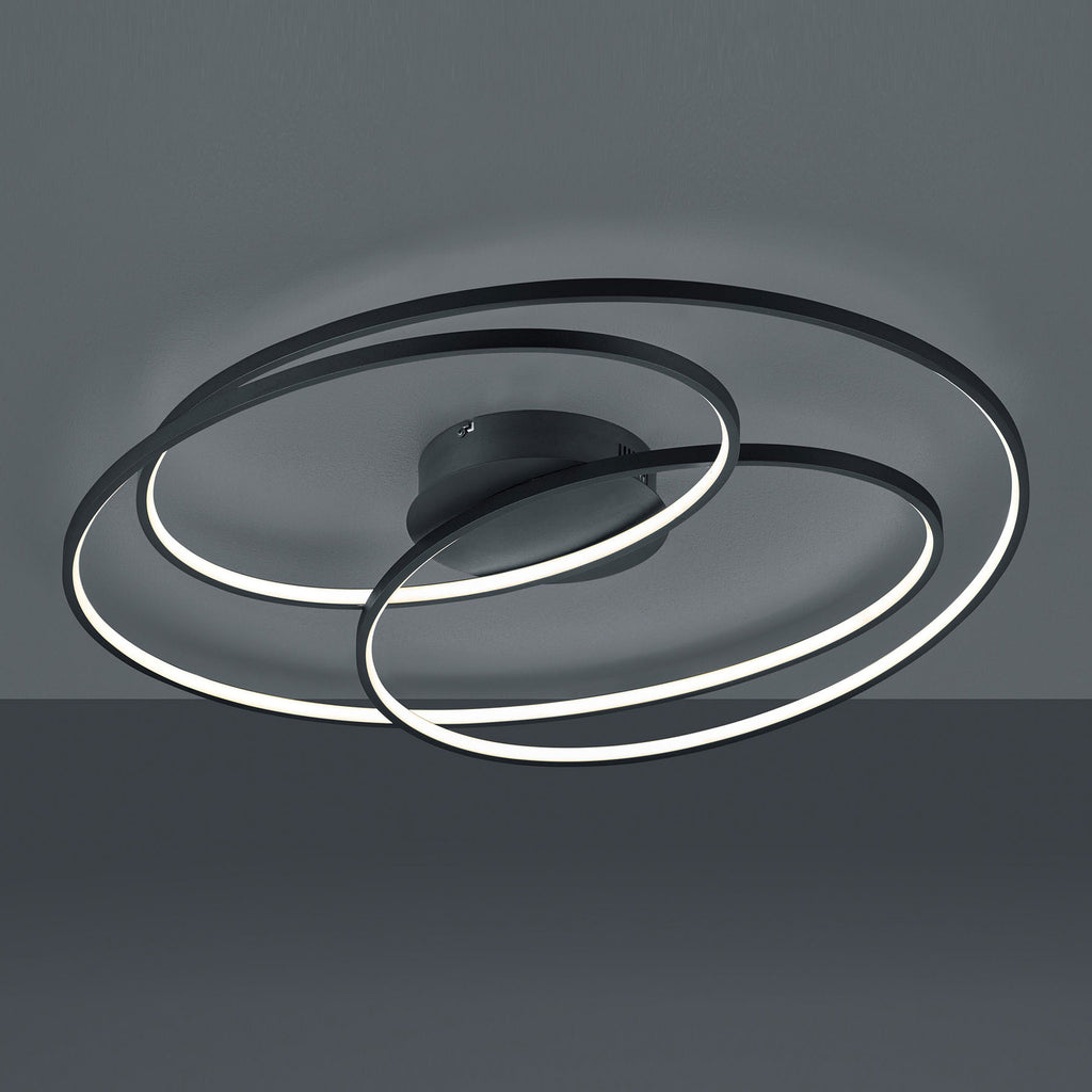 LED taklampe Gale dimbar svart matt 80 cm 50W varmhvit nærbilde