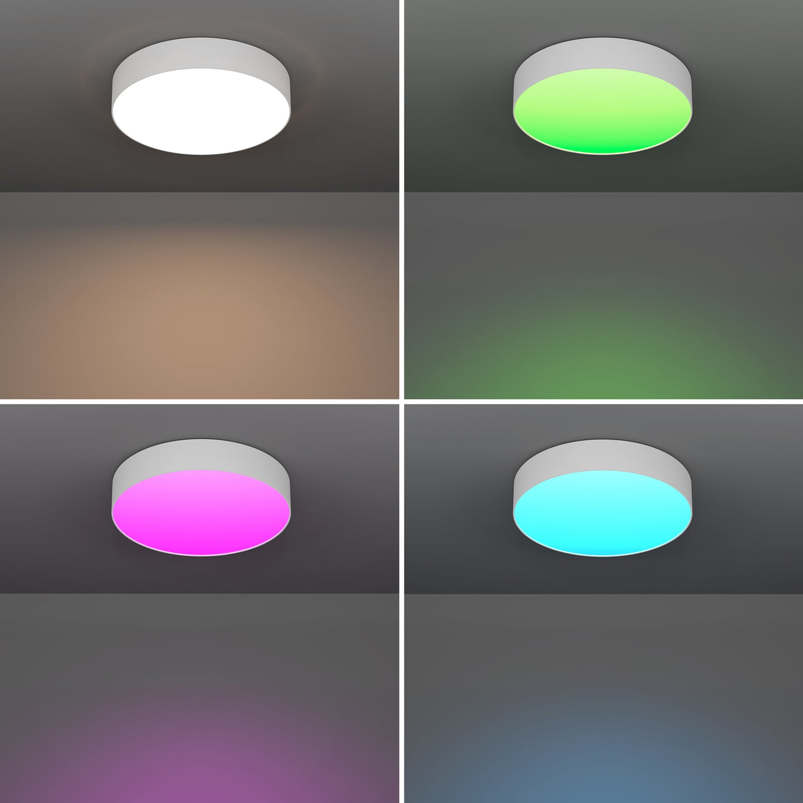 LED taklampe Gallizzi-Z dimbar CCT+RGB med fjernkontroll