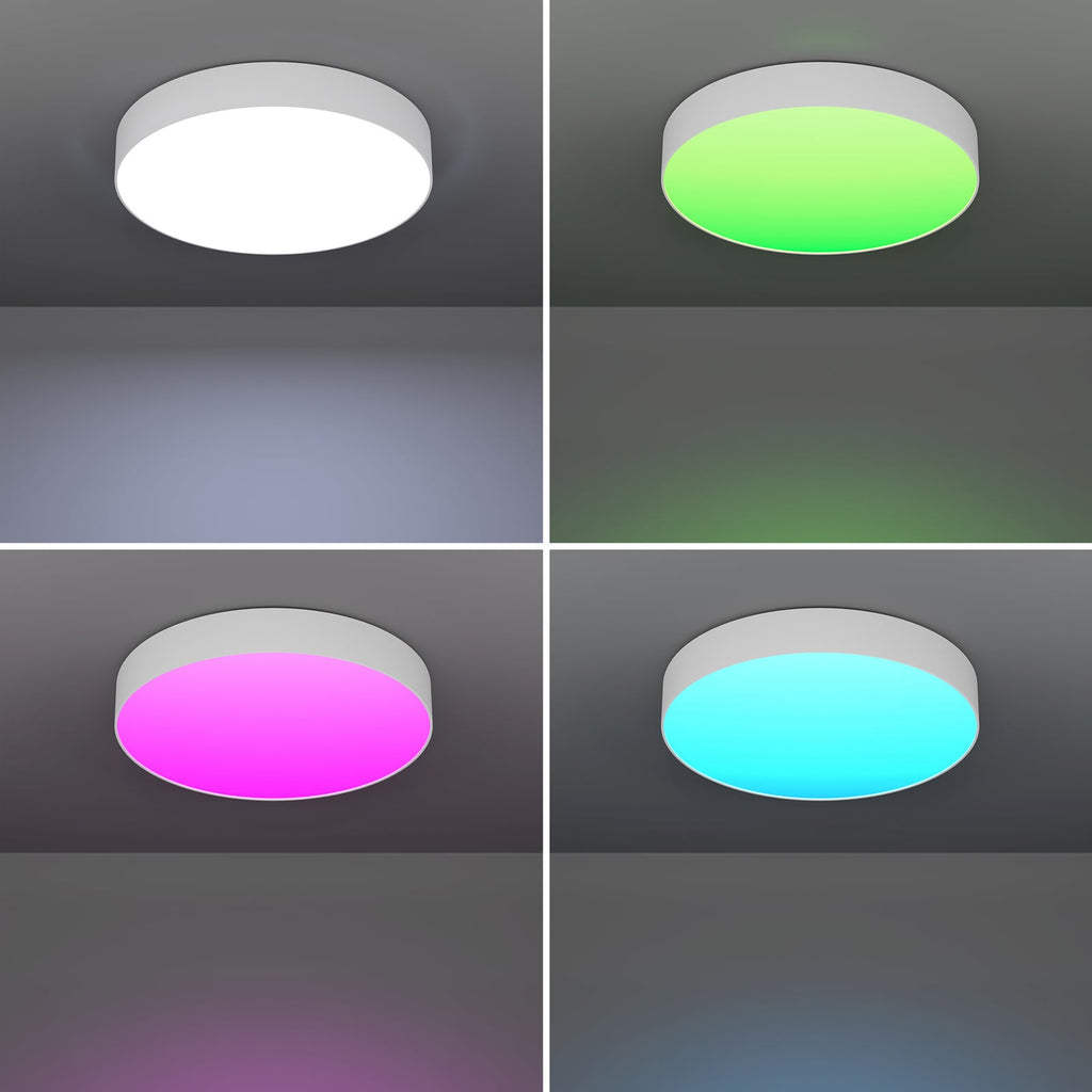Nærbilde av LED-taklampe Gallizzi-Z dimbar RGB Zigbee hvit