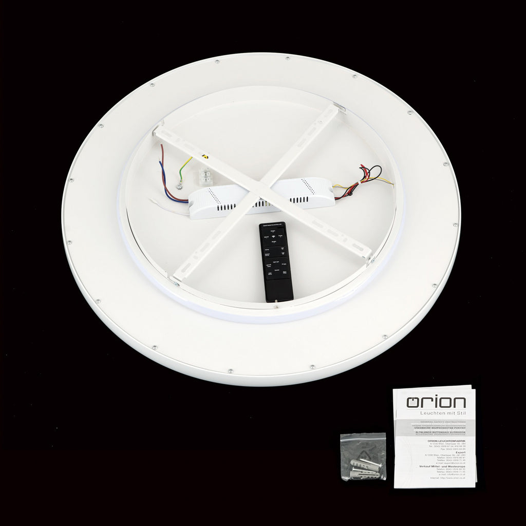 LED taklampe GAMMA Ø60 cm hvit CCT dimbar med fjernkontroll sideprofil