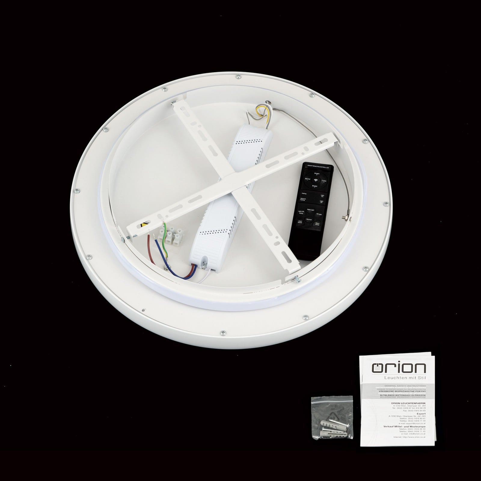 LED taklampe GAMMA dimbar hvit Ø40 cm CCT fjernkontroll aluminium materiale