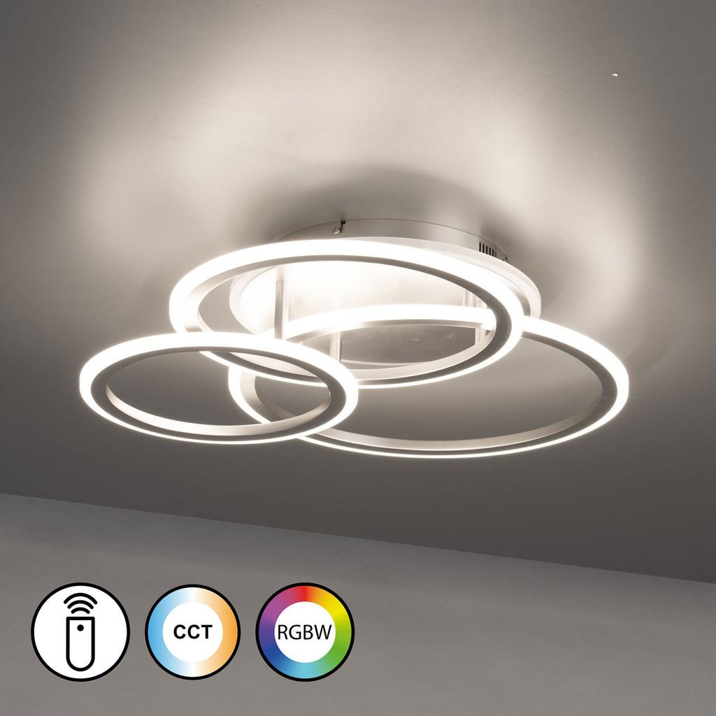 LED taklampe Gelder nikkel 60x51 cm RGB CCT fjernkontroll detalj