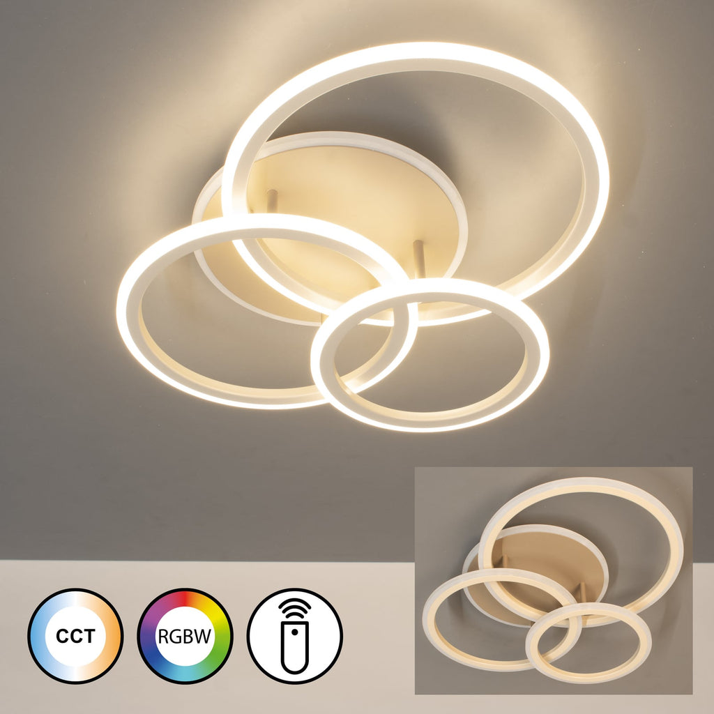 Montert LED taklampe Gelder RGBW CCT dimbar beige 60 cm i rom