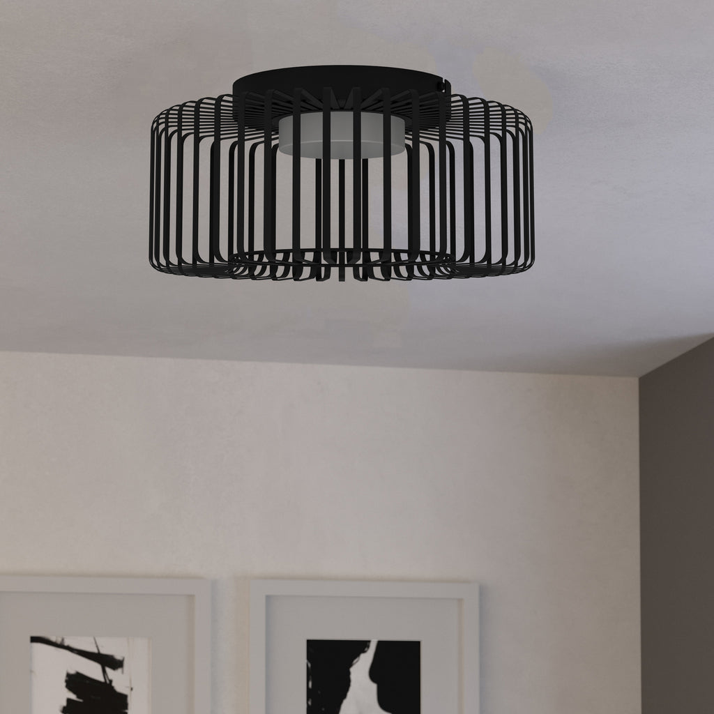 LED taklampe Ginestrone-Z smart svart montert i rom