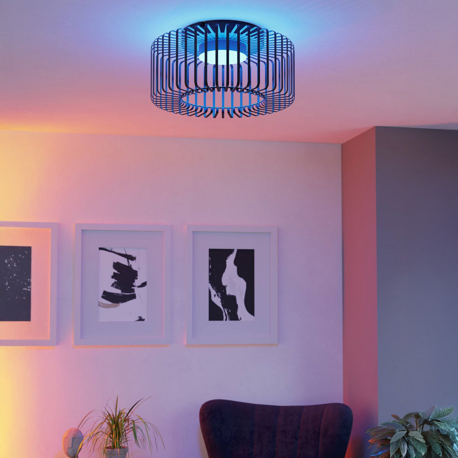 LED taklampe Ginestrone-Z smart svart ZigBee funksjon