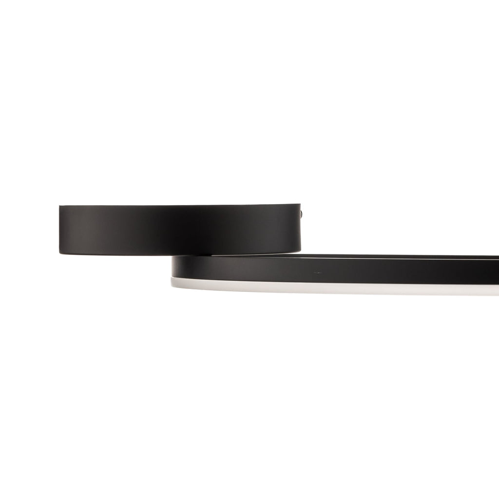 LED taklampe Giotto ringformet dimbar svart sideprofil