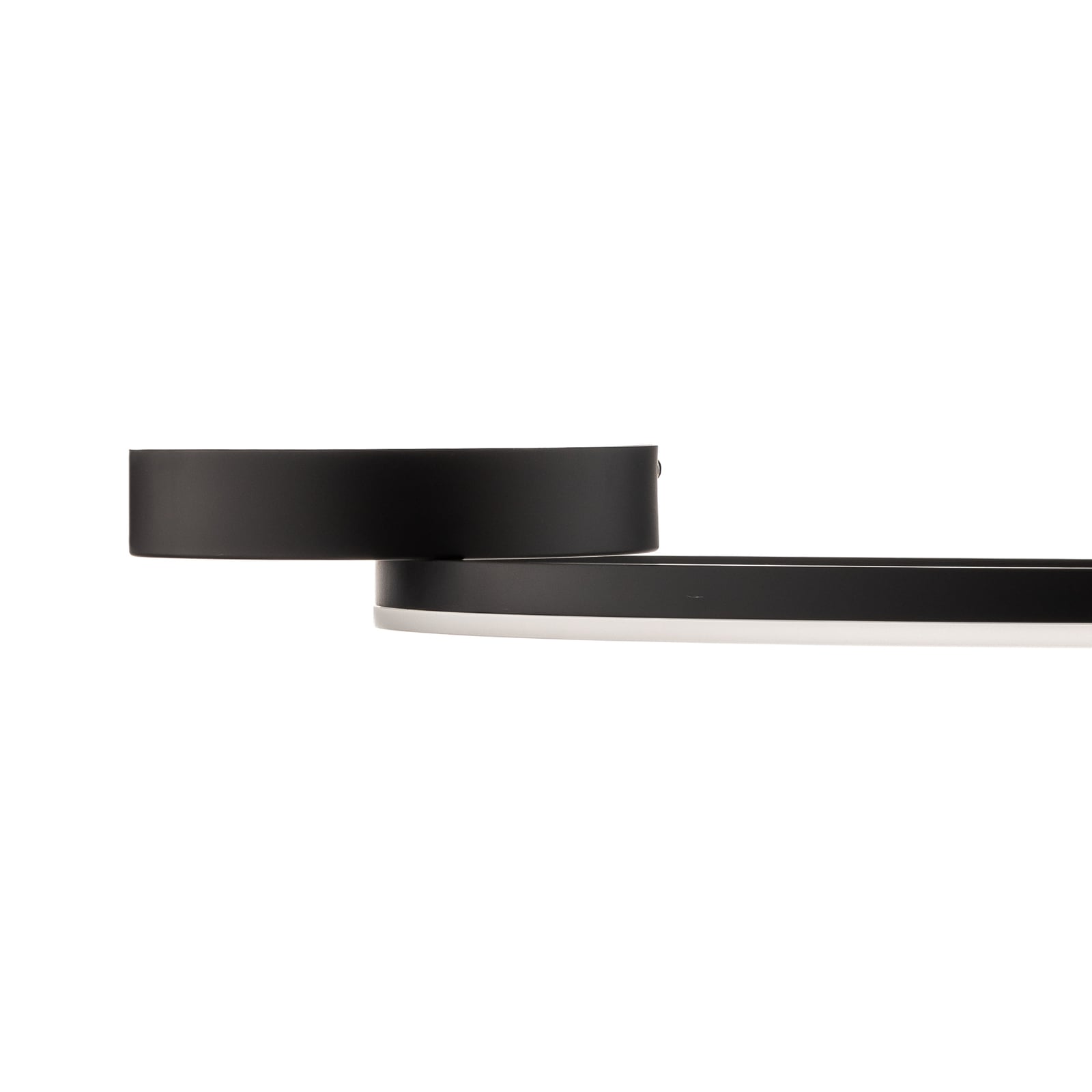 LED taklampe Giotto ringformet dimbar svart sideprofil