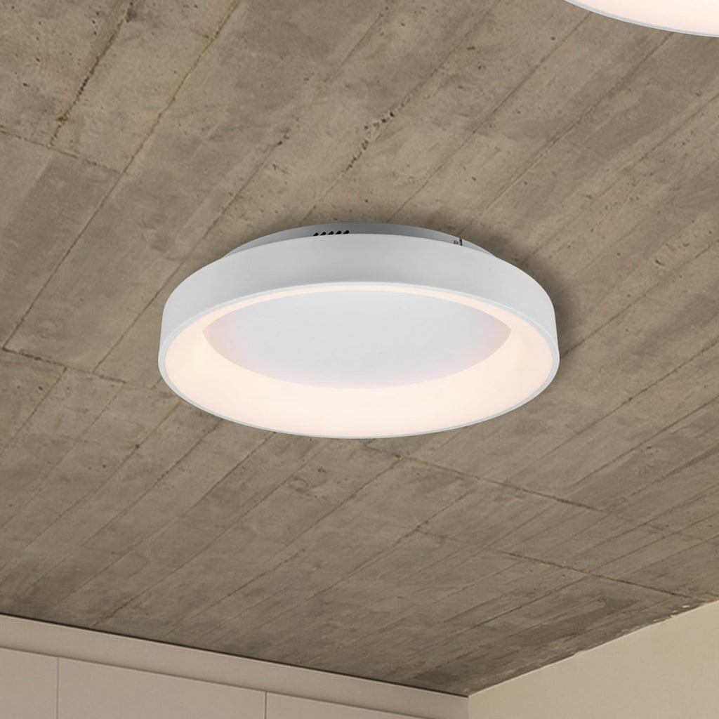 LED taklampe Girona dimbar med fjernkontroll Ø60 cm hvit bakside