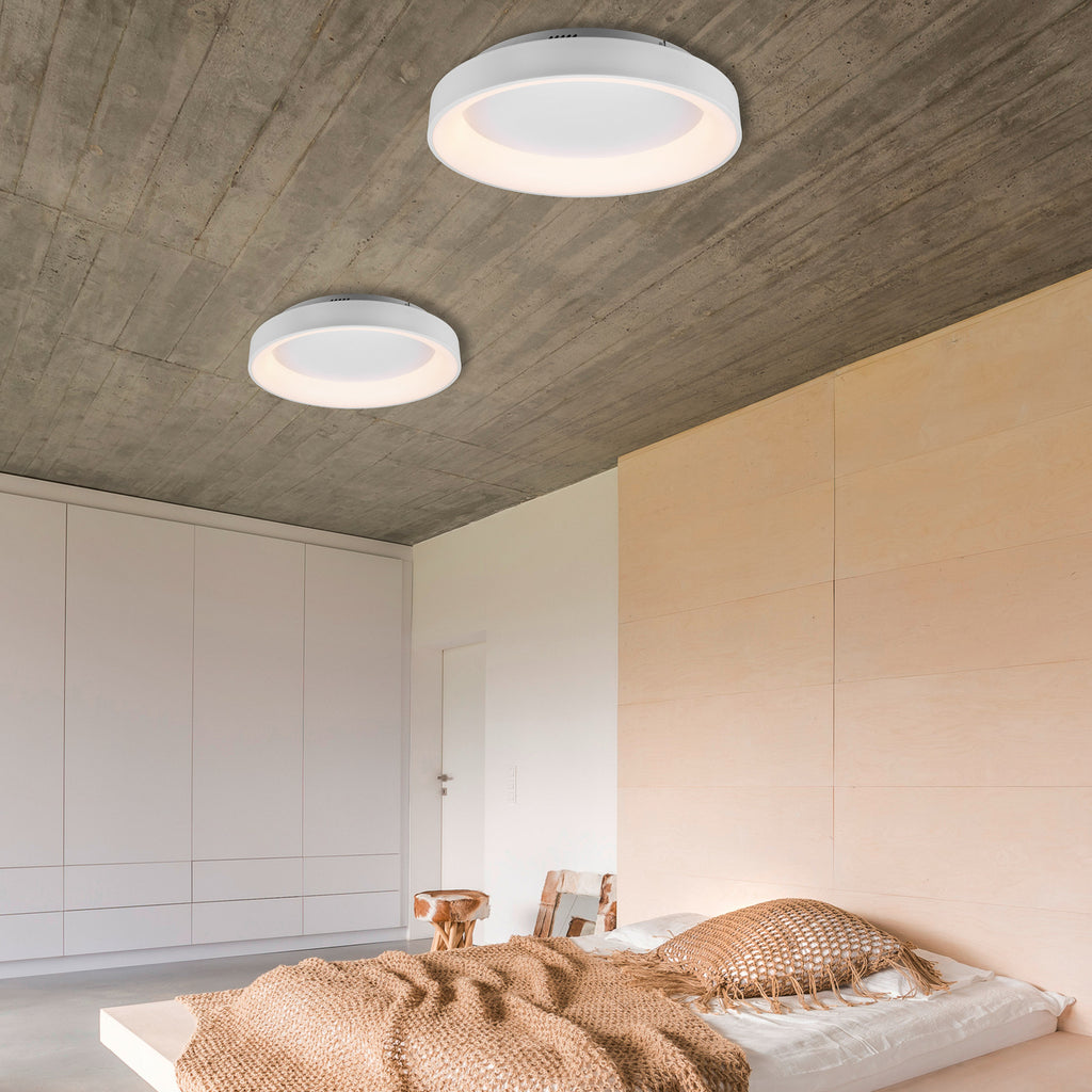 LED taklampe Girona dimbar med fjernkontroll Ø60 cm hvit fjernkontroll