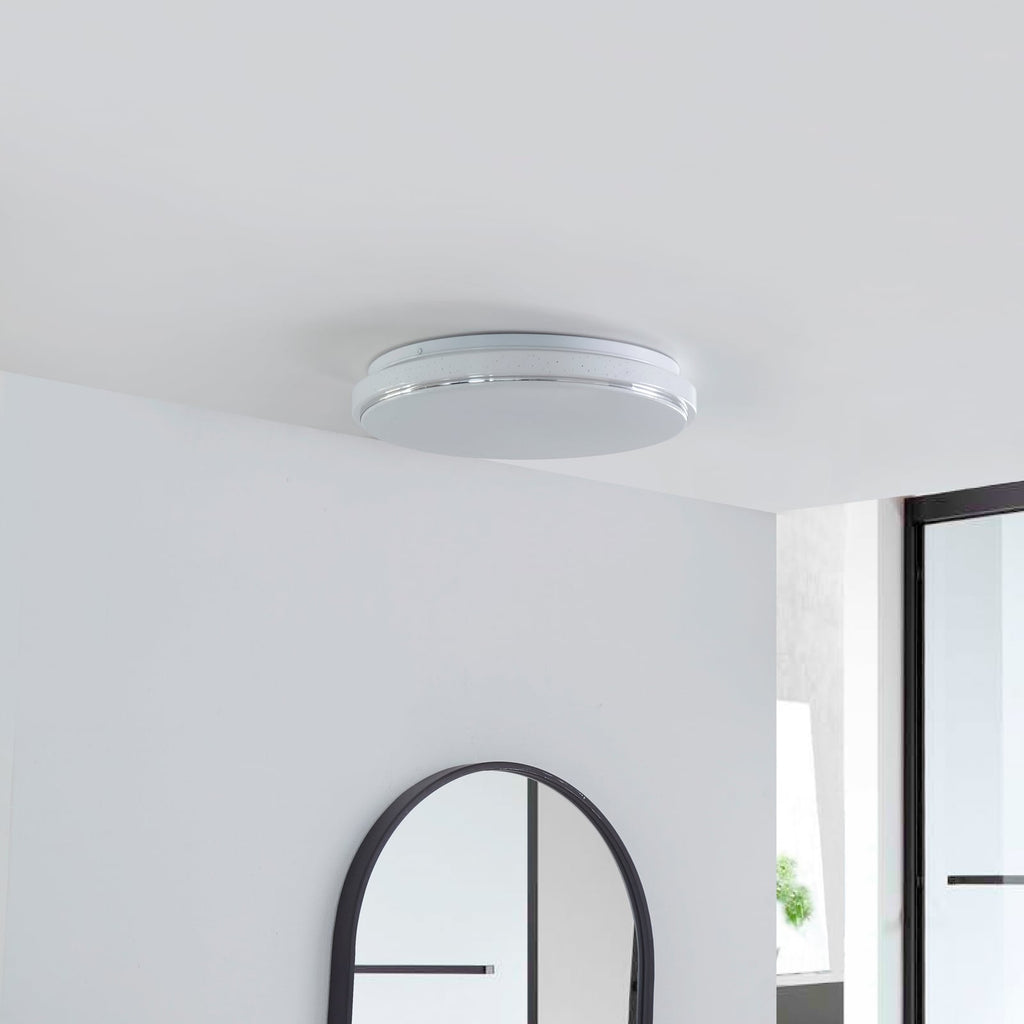Detalj av LED taklampe Glamo hvit/krom
