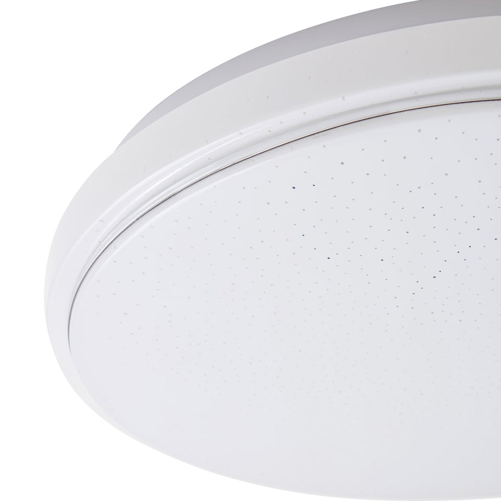 LED taklampe Glamo hvit/krom med stjerneeffekt
