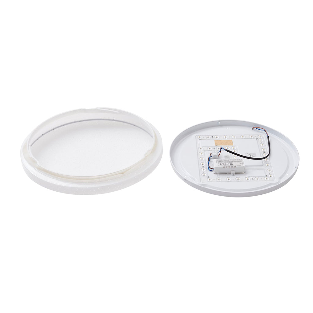 LED taklampe Glamo hvit/krom sett fra siden