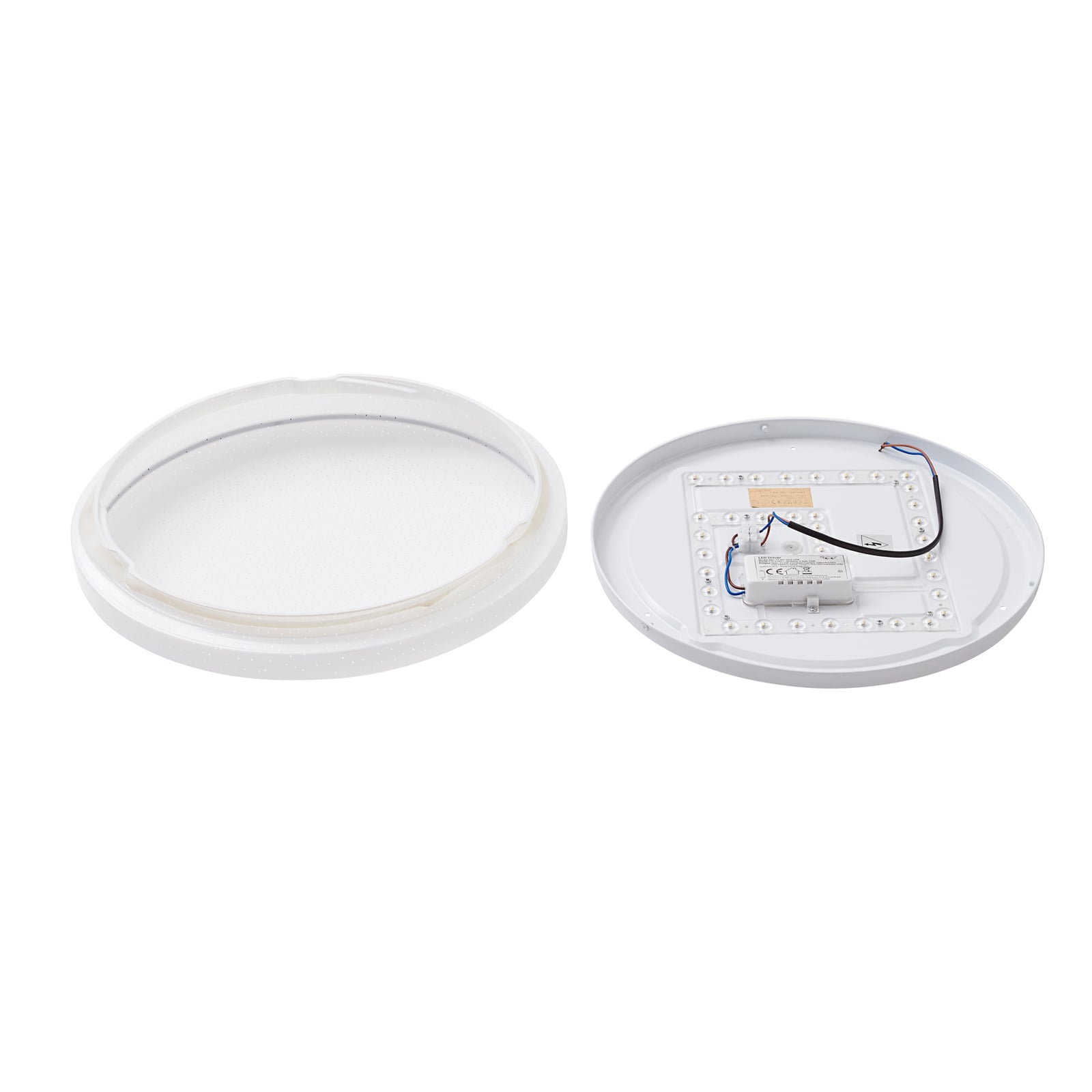 LED taklampe Glamo hvit/krom sett fra siden