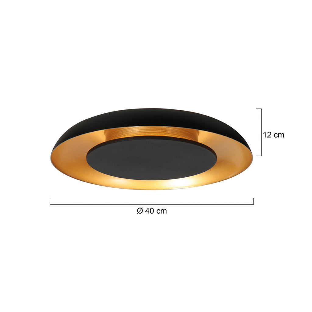 Detalj av LED taklampe Golden Veil svart/gull