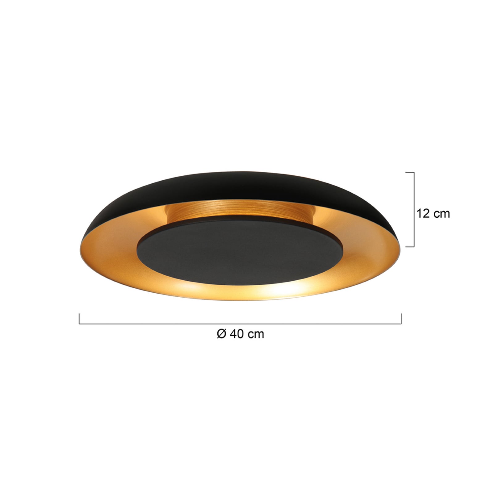 Detalj av LED taklampe Golden Veil svart/gull