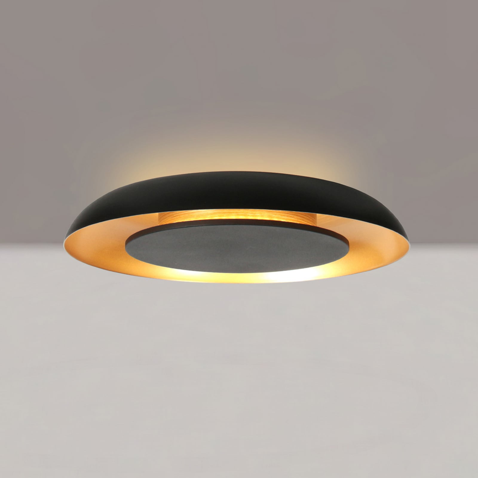 LED taklampe Golden Veil svart/gull front