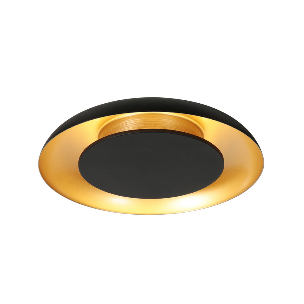 Nærbilde av LED taklampe Golden Veil svart/gull metallfinish