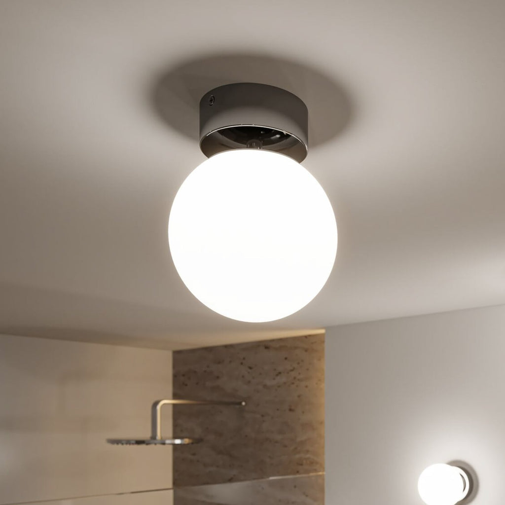 LED taklampe Gove krom/hvit Ø12 cm 5W IP44 Paulmann forfra
