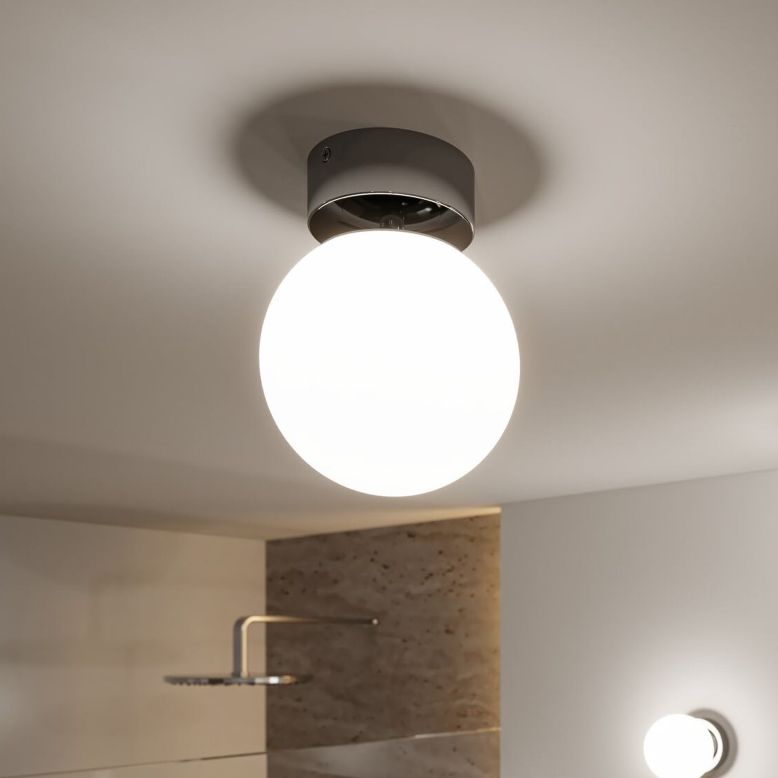 LED taklampe Gove krom/hvit Ø12 cm 5W IP44 Paulmann forfra