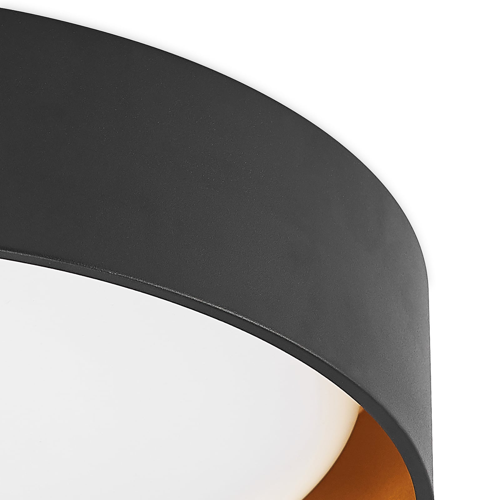 LED taklampe Gracjan svart/gull dimbar CCT Ø45 cm lysdetalj