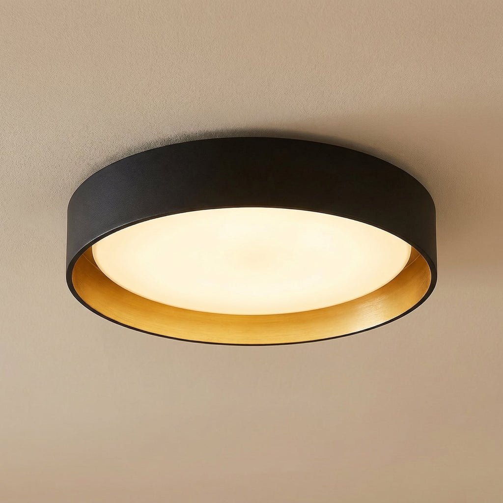 LED taklampe Gracjan svart/gull dimbar CCT Ø45 cm monteringsdetalj