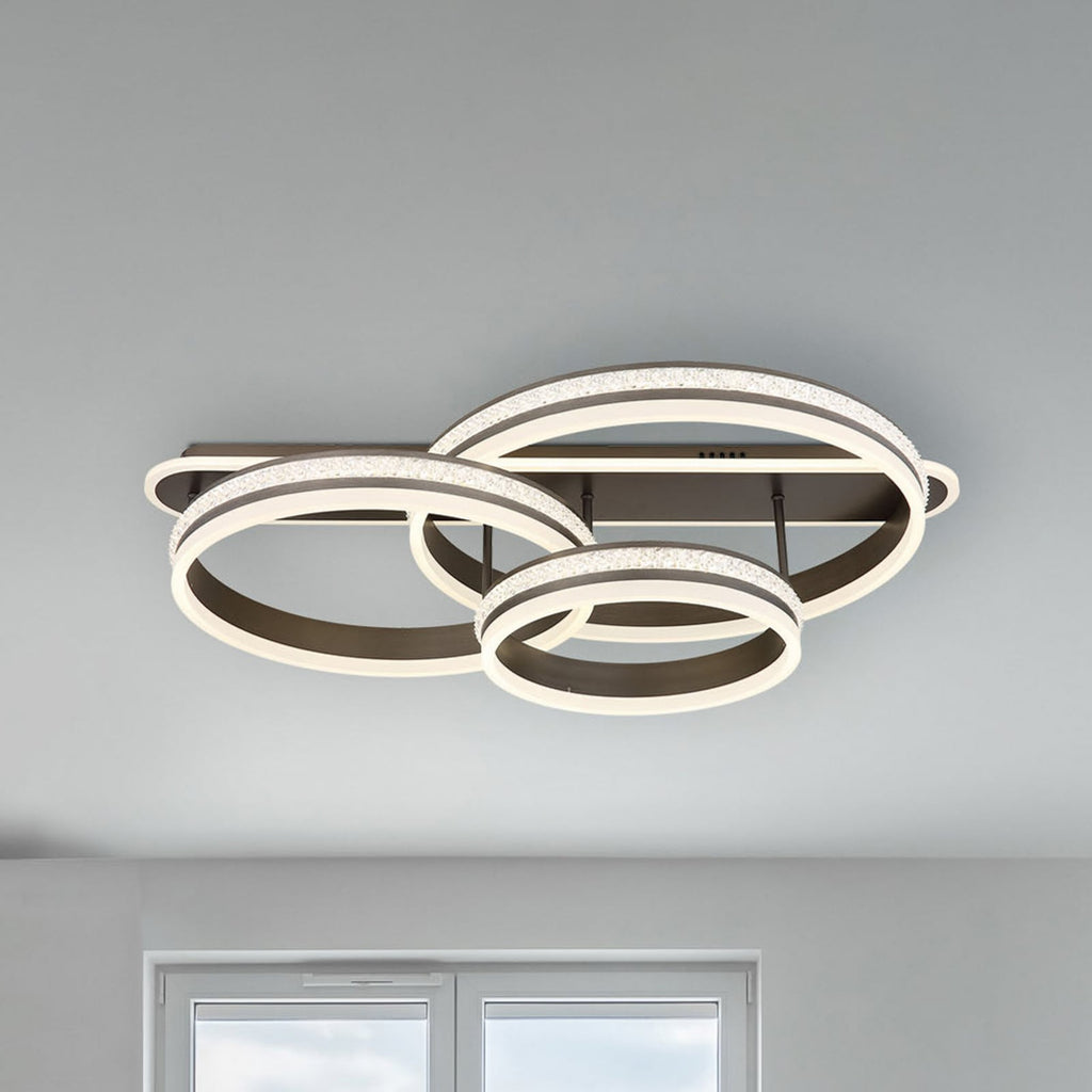 LED taklampe Grouni dimbar CCT titan 80 cm med fjernkontroll forfra