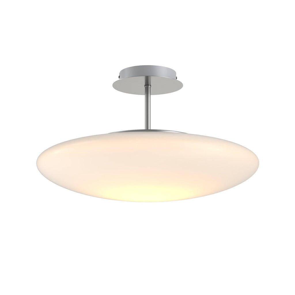 LED taklampe Gunda dimbar opalglass hvit med lys på