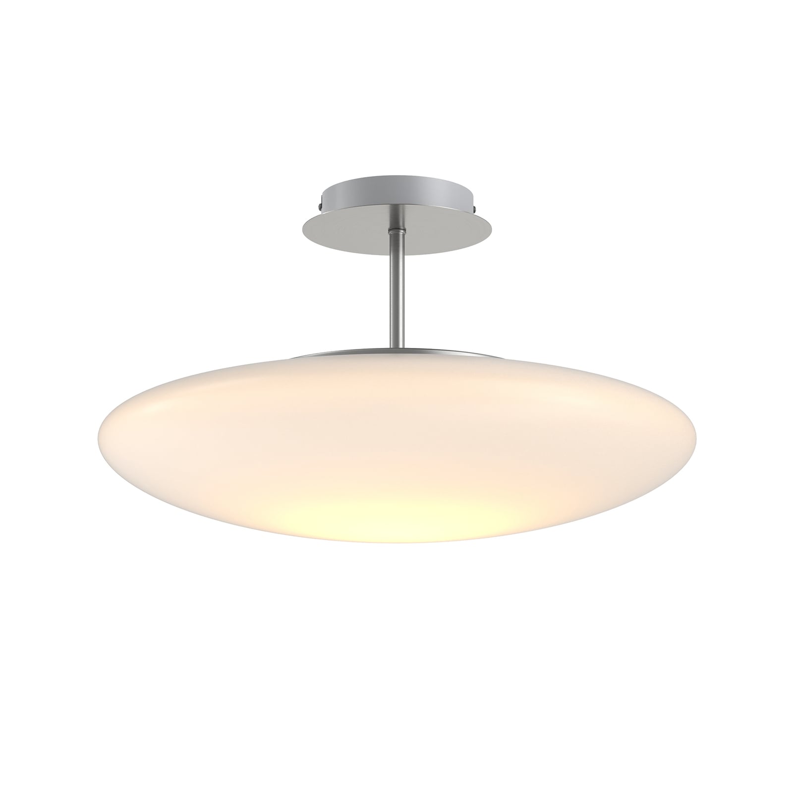 LED taklampe Gunda dimbar opalglass hvit med lys på