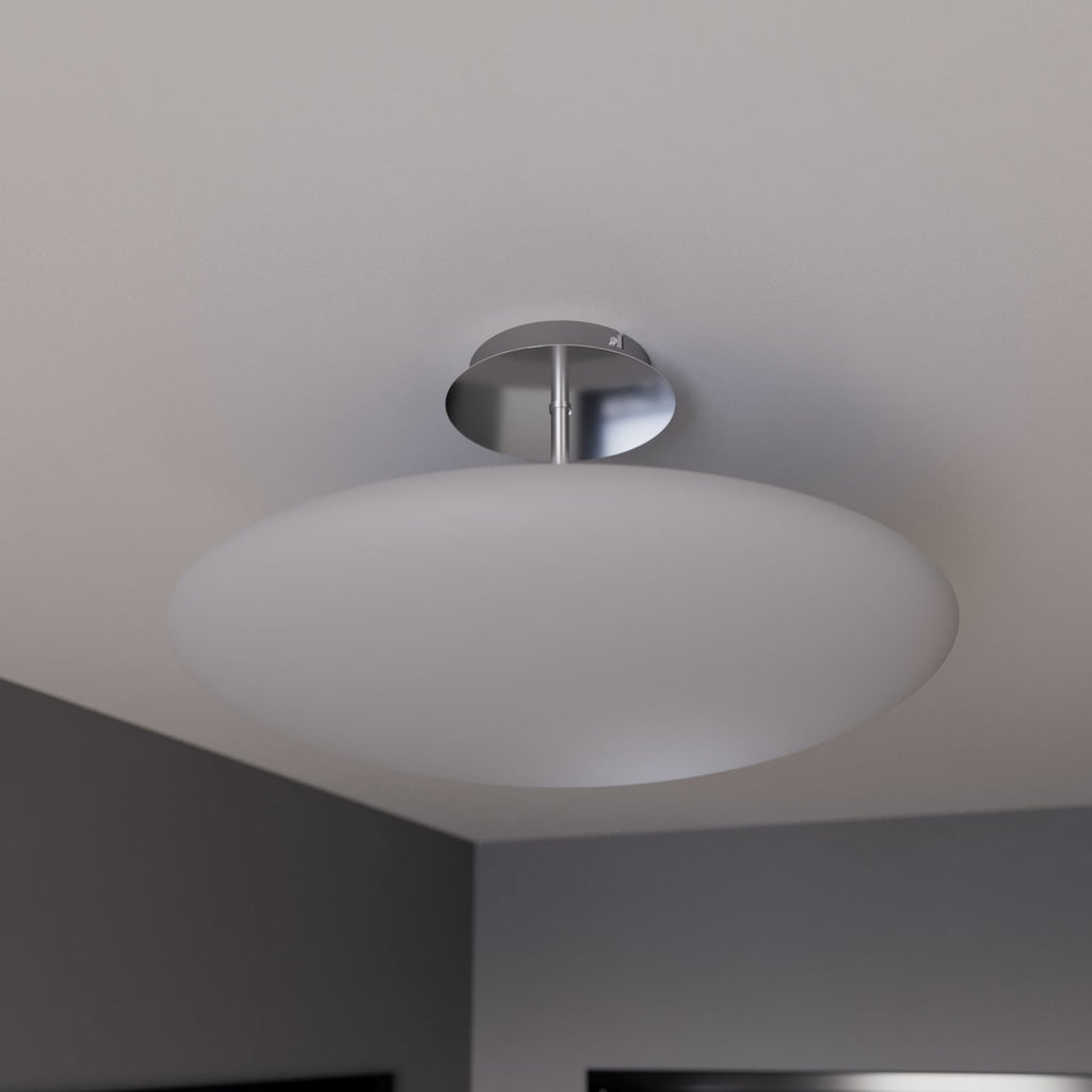 LED taklampe Gunda dimbar opalglass hvit montert i rom