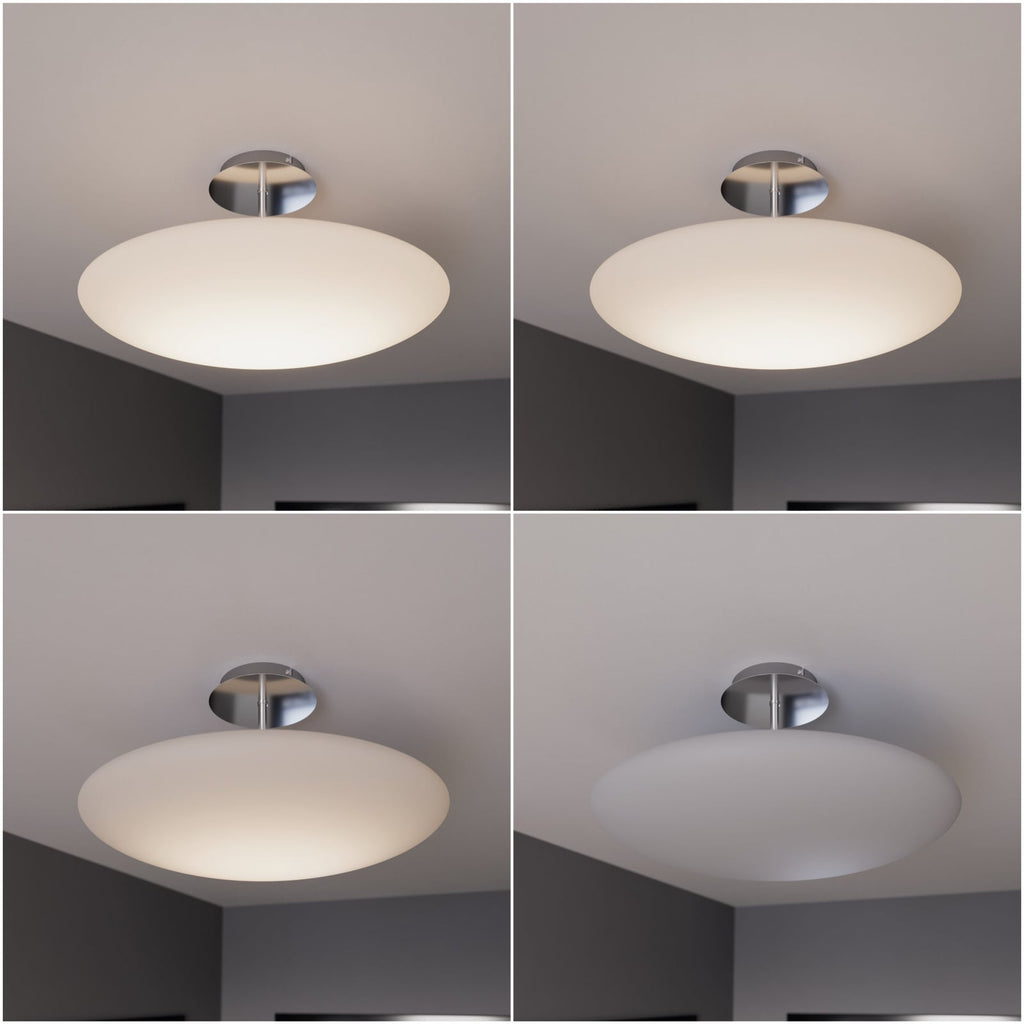 LED taklampe Gunda dimbar opalglass hvit nærbilde