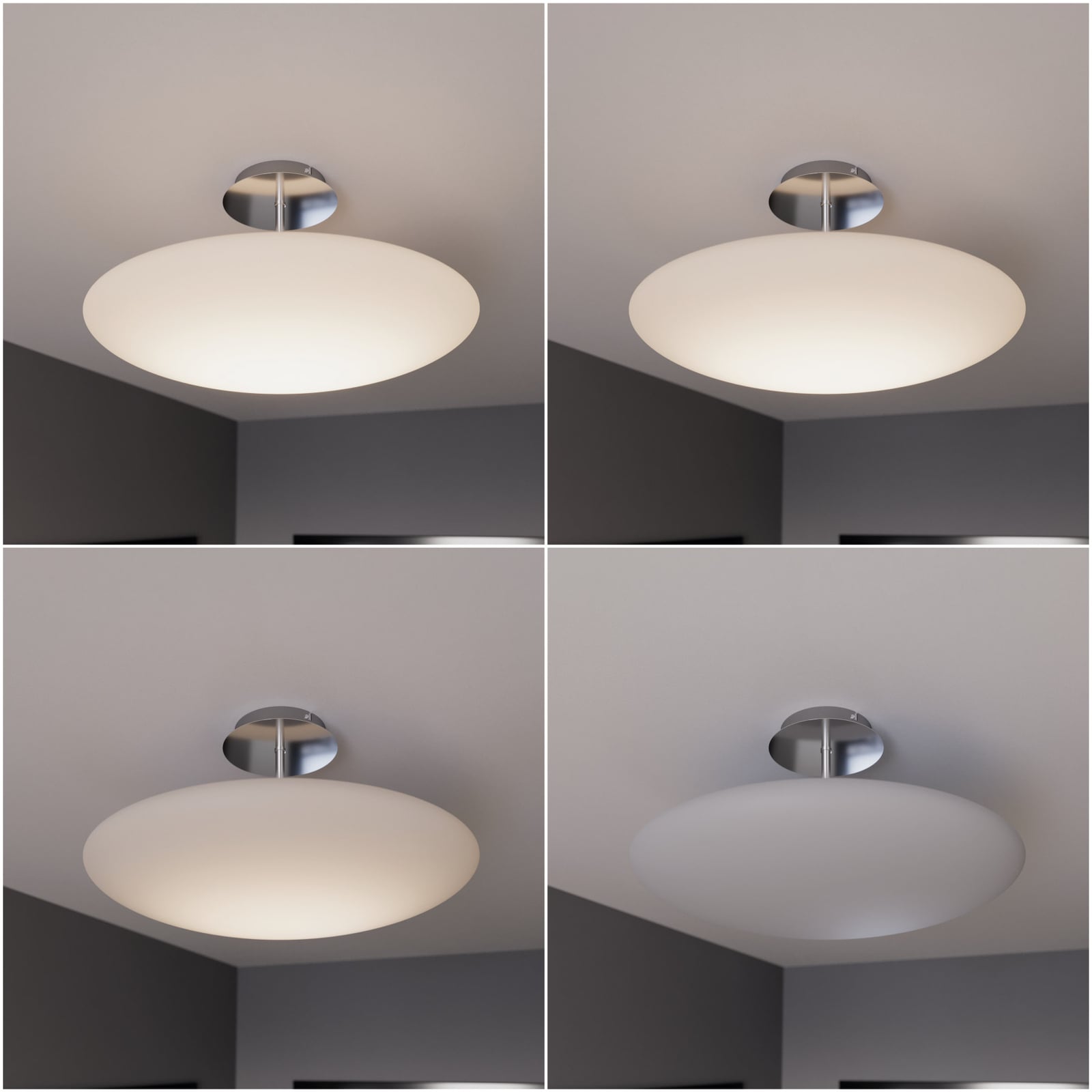 LED taklampe Gunda dimbar opalglass hvit nærbilde