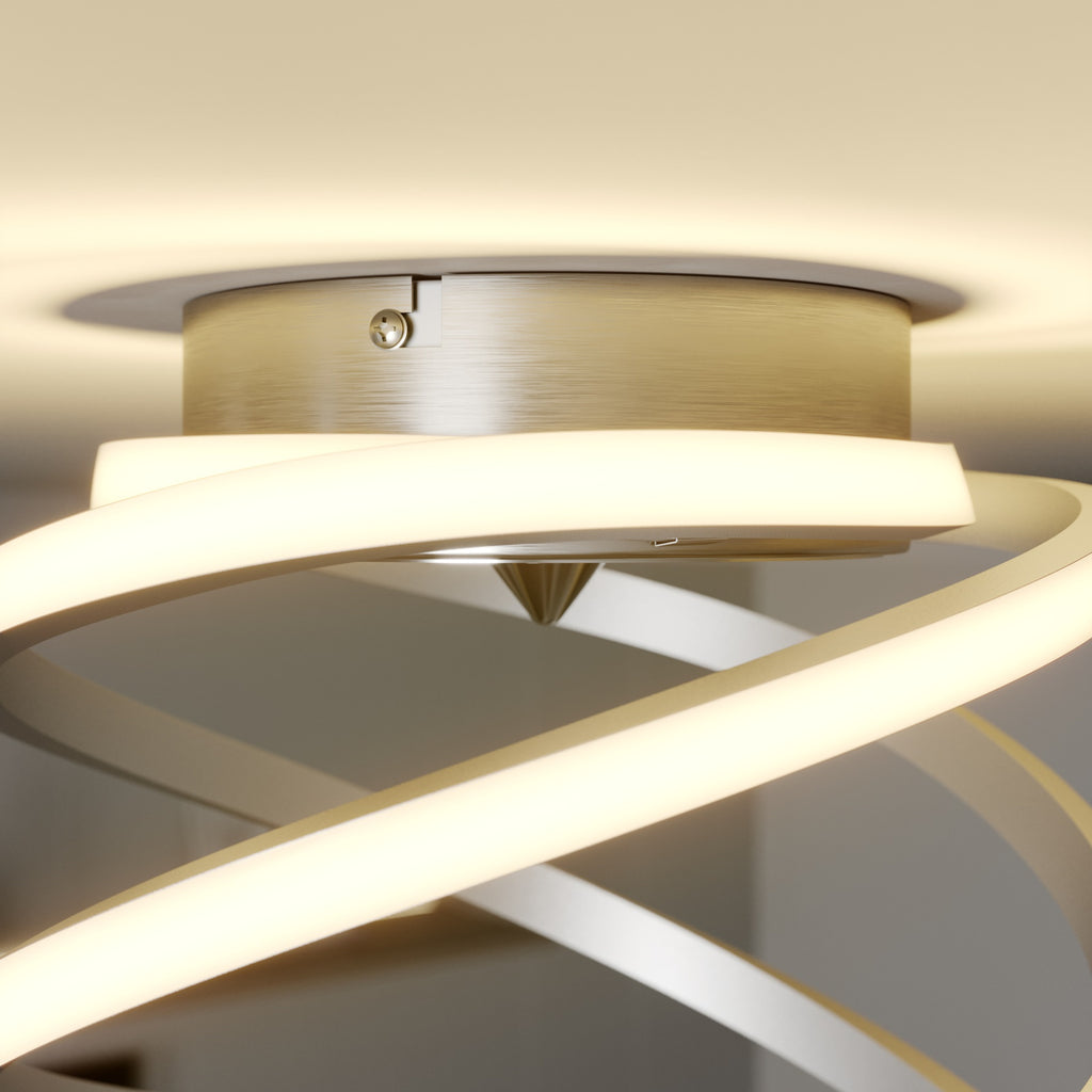 LED taklampe Haniya dimbar aluminium Ø32 cm montert i tak