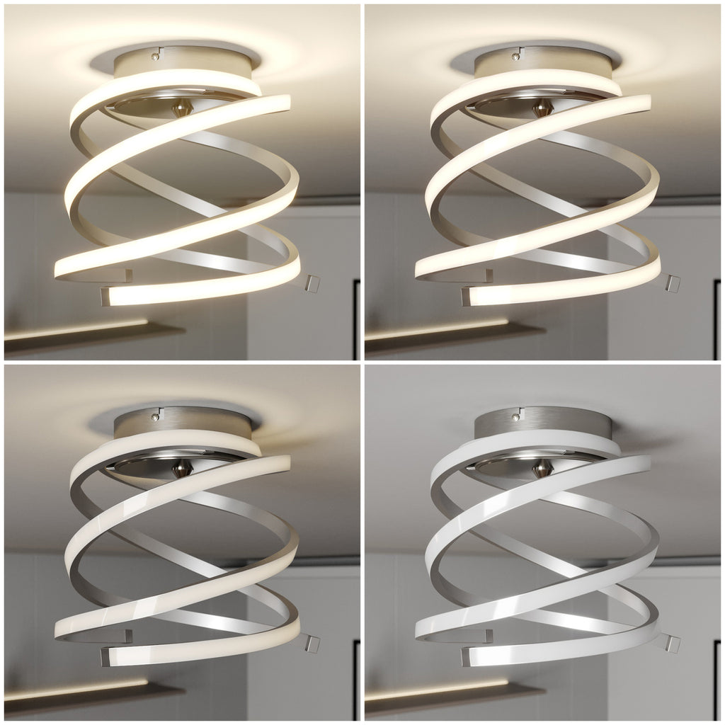 LED taklampe Haniya dimbar aluminium Ø32 cm miljøbilde