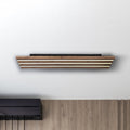 LED taklampe Hayden svart/mørkt tre forfra